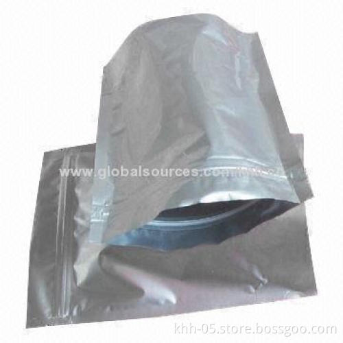 Standup aluminum foil food packing bags for fried food, with resalable zipper